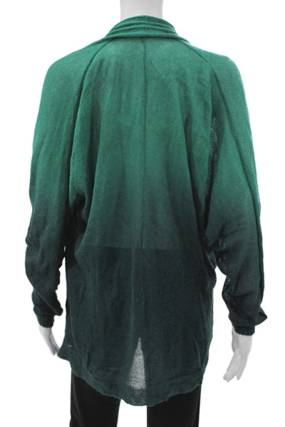 Lafayette 148 New York Unisex Cardigan Green Alpaca Wool Blend Size S