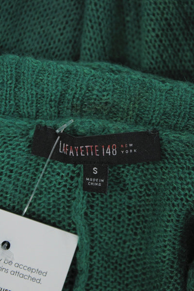 Lafayette 148 New York Unisex Cardigan Green Alpaca Wool Blend Size S