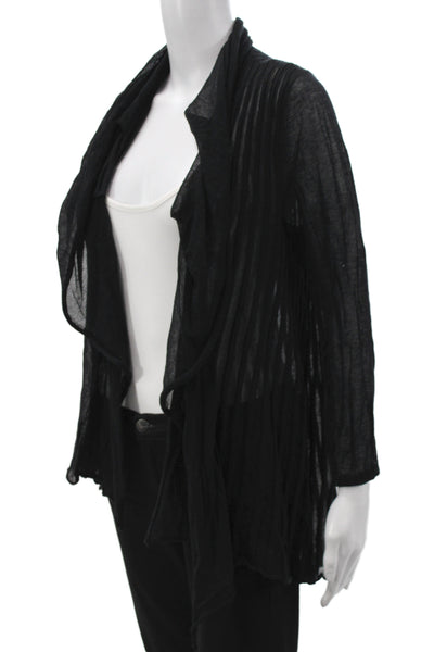 Lafayette 148 New York Unisex Black Cashmere Cardigan 3/4 Sleeve Size L