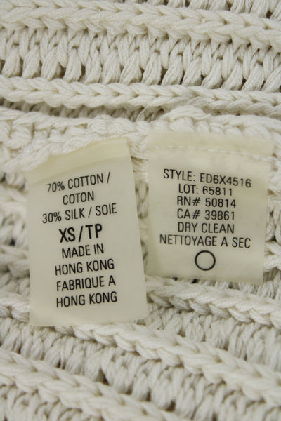 BCBGMAXAZRIA Womens Cardigan Beige Tie 70%Cotton30%Silk Long Sleeve Size S