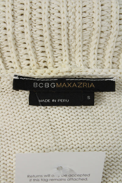 BCBGMAXAZRIA Womens Cardigan Beige Tie 70%Cotton30%Silk Long Sleeve Size S
