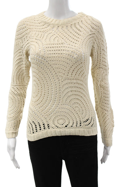Tse Unisex Pullover Sweater Beige Cotton Crew Neck Bohemian Size M