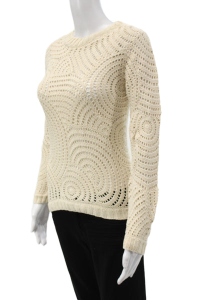 Tse Unisex Pullover Sweater Beige Cotton Crew Neck Bohemian Size M