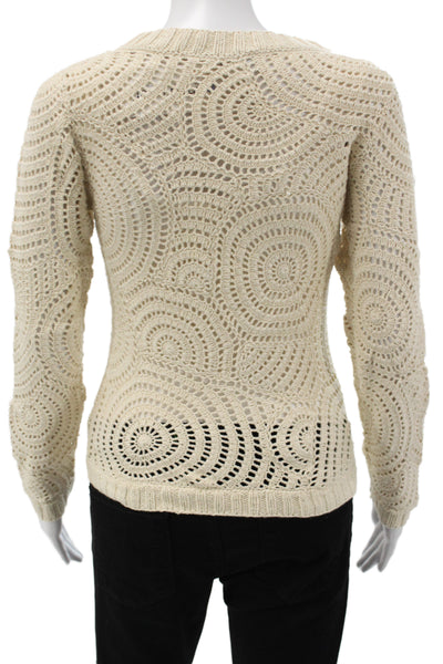 Tse Unisex Pullover Sweater Beige Cotton Crew Neck Bohemian Size M