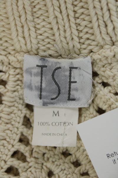 Tse Unisex Pullover Sweater Beige Cotton Crew Neck Bohemian Size M