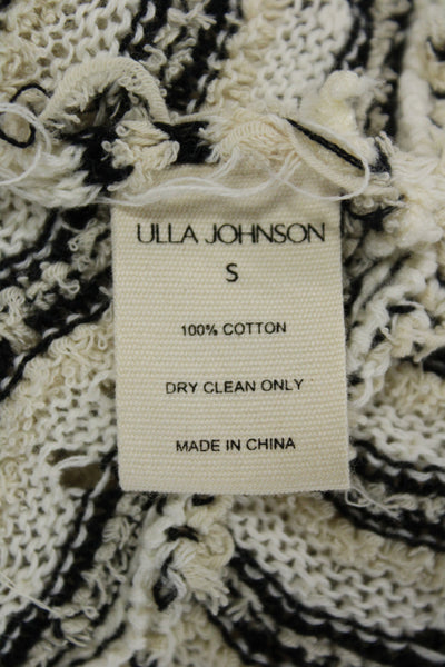 Ulla Johnson Women Sweater Dress Beige Striped Crew Neck Long Sleeve Size S