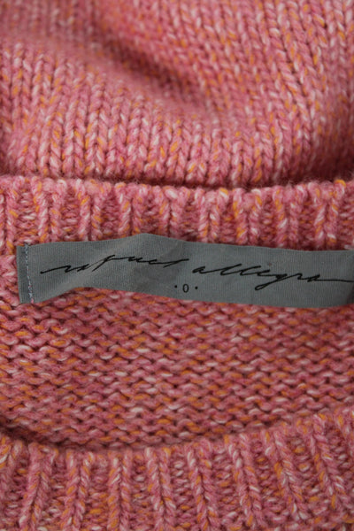 Raquel Allegra Unisex Pink Cotton Pullover Crew Neck Cap Sleeve Size 0