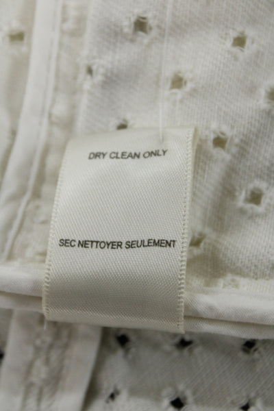 Rebecca Taylor Women Biker Jacket White Cotton Size 6