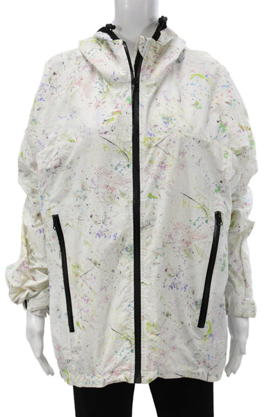 John Elliott Unisex Windbreaker Raincoat White Nylon Drawcord Size 5