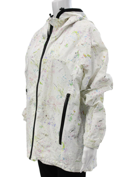 John Elliott Unisex Windbreaker Raincoat White Nylon Drawcord Size 5