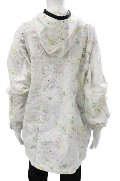 John Elliott Unisex Windbreaker Raincoat White Nylon Drawcord Size 5