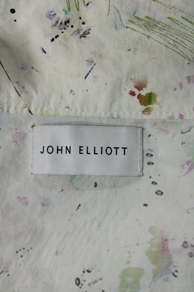 John Elliott Unisex Windbreaker Raincoat White Nylon Drawcord Size 5