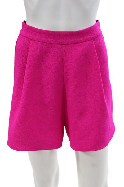 Black Halo Womens Tank Top Pleated Font Shorts Set Fuchsia Pink Size 4