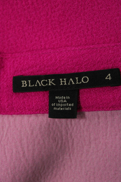 Black Halo Womens Tank Top Pleated Font Shorts Set Fuchsia Pink Size 4