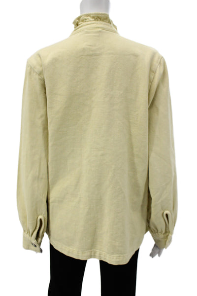 Seventy + Mochi Women High Neck Button Beige Cotton Jacket Size M