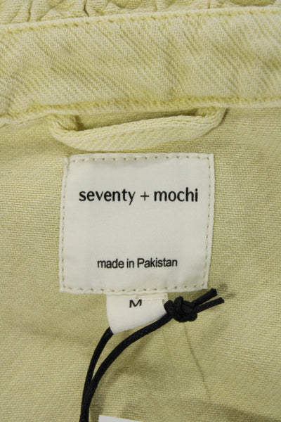 Seventy + Mochi Women High Neck Button Beige Cotton Jacket Size M