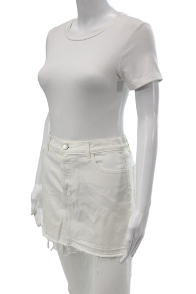 J Brand Womens White Mini Pencil Skirt Cotton Size 26