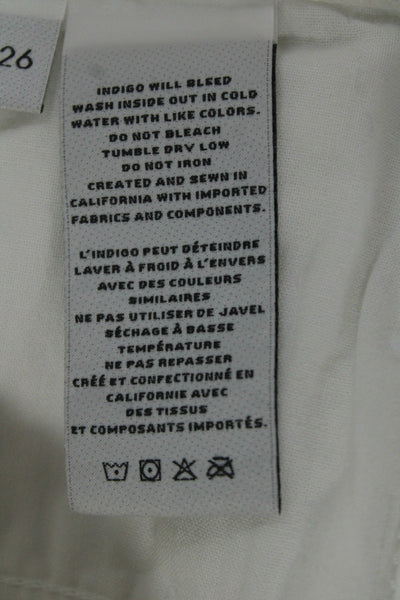 J Brand Womens White Mini Pencil Skirt Cotton Size 26