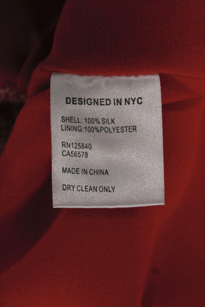Intermix Women Red Paisley 100% Silk Mini Peasant Skirt Size 0P