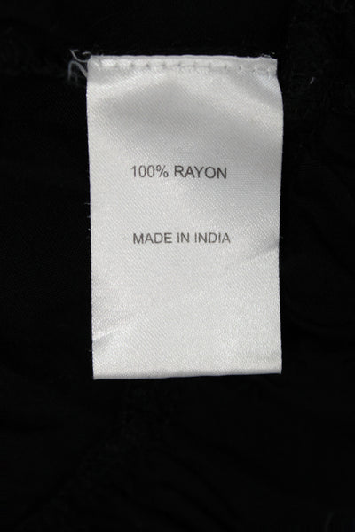 Muche Et Muchette Women Black Rayon Romper Short Sleeve Solid Size M