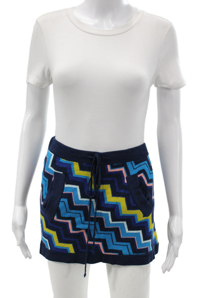 Missoni For Target Women Mini Geometric Dark Blue Rayon Skirt Size XS
