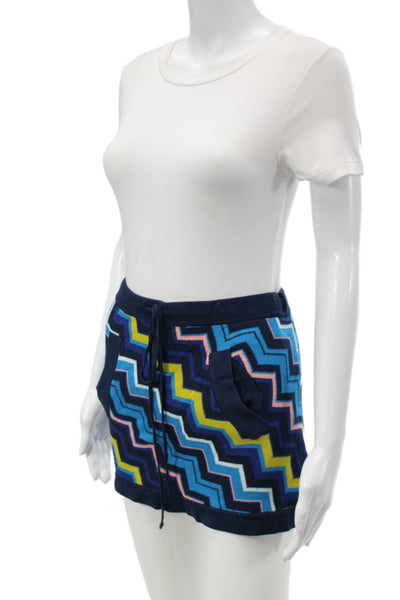 Missoni For Target Women Mini Geometric Dark Blue Rayon Skirt Size XS
