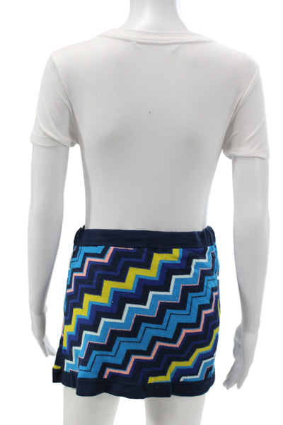 Missoni For Target Women Mini Geometric Dark Blue Rayon Skirt Size XS