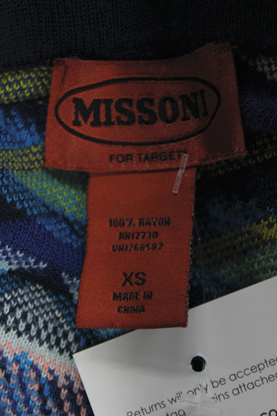 Missoni For Target Women Mini Geometric Dark Blue Rayon Skirt Size XS