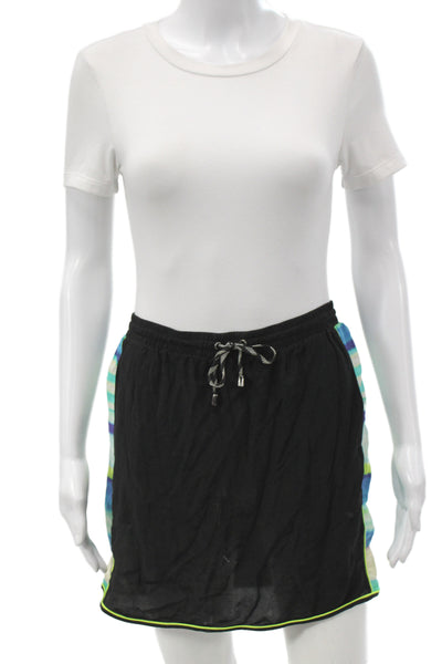 Jonathan Simkhai Womens Mini Silk Skirt Black Short Size M