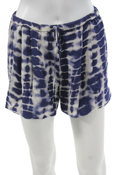 Haute Hippie Unisex Blue Silk Bohemian Shorts Size M