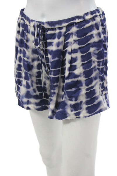 Haute Hippie Unisex Blue Silk Bohemian Shorts Size M