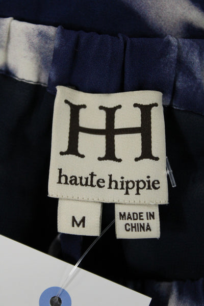 Haute Hippie Unisex Blue Silk Bohemian Shorts Size M