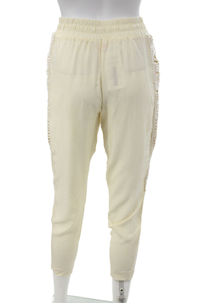 Parker Women Jogger Sweatpants Beige Drawstring Polyester Bohemian Size S