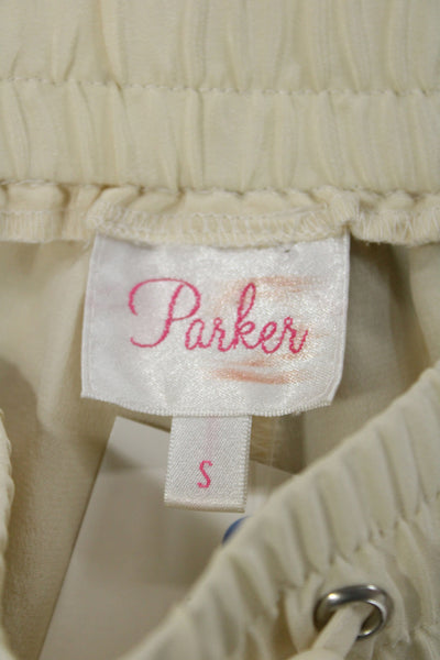 Parker Women Jogger Sweatpants Beige Drawstring Polyester Bohemian Size S