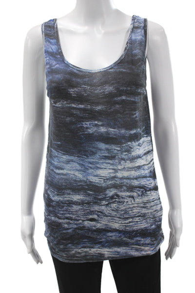 The Kooples Womens Jersey Tank Dark Blue Graphic Modal Size S