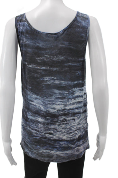 The Kooples Womens Jersey Tank Dark Blue Graphic Modal Size S