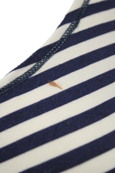 Max Studio Women Sweater Dress Dark Blue Striped Long Sleeve Size M