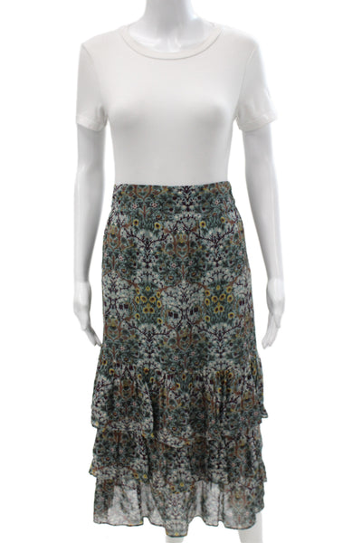 Ba&Sh Women Peasant Long Floral Cotton Polyester Skirt Size XS