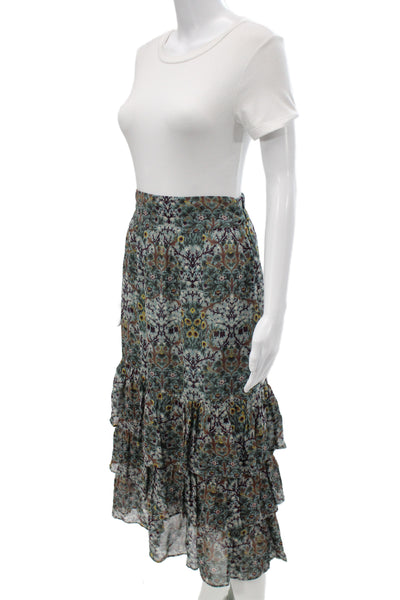 Ba&Sh Women Peasant Long Floral Cotton Polyester Skirt Size XS