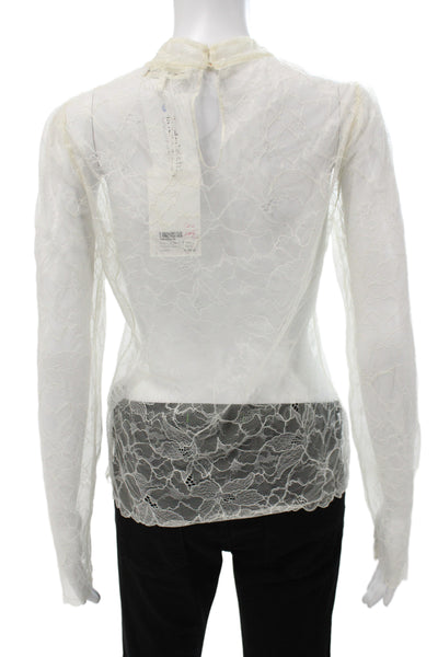 Frame Women White Mock Neck Long Sleeve Blouse Size XS