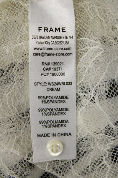 Frame Women White Mock Neck Long Sleeve Blouse Size XS