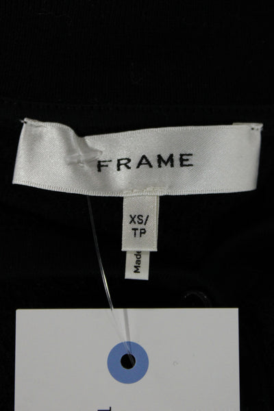 Frame Womens Collared Long Sleeve Black Button-Up Petite Top Size XS