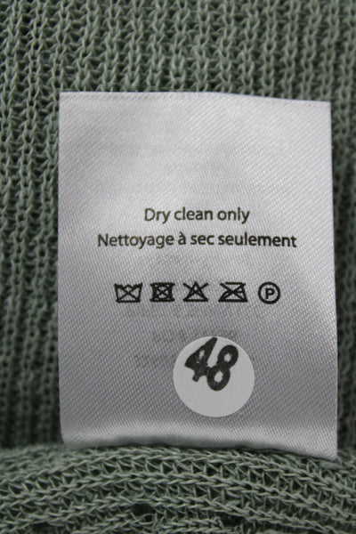 Veronica Beard Women Green Linen Sleeveless Crew Neck Basic Tank Size S