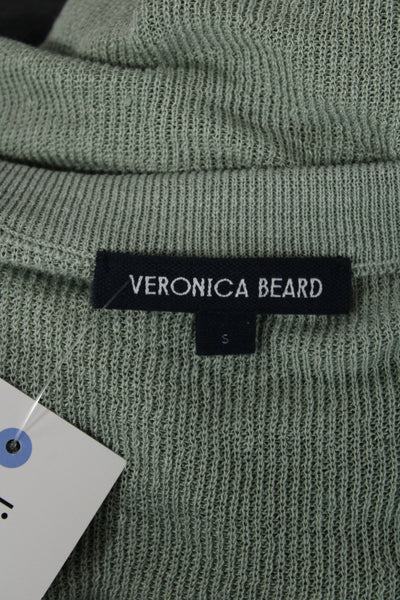 Veronica Beard Women Green Linen Sleeveless Crew Neck Basic Tank Size S