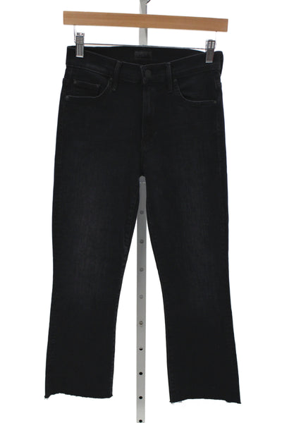 Mother Women Cropped Skinny Black Jeans Mid Rise Size 25