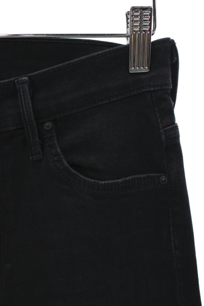 Mother Women Cropped Skinny Black Jeans Mid Rise Size 25