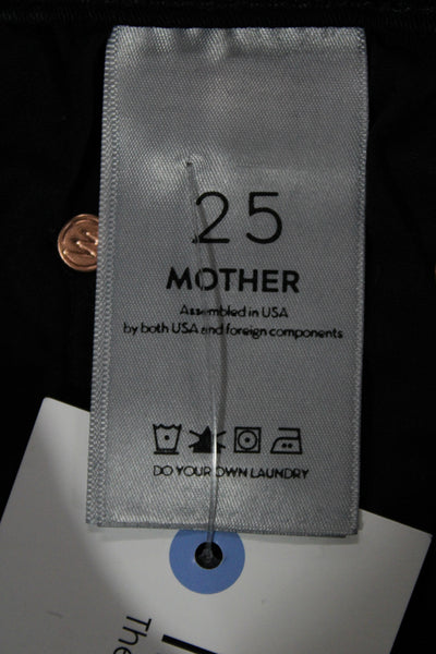 Mother Women Cropped Skinny Black Jeans Mid Rise Size 25