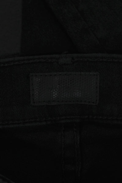 Mother Women Cropped Skinny Black Jeans Mid Rise Size 25