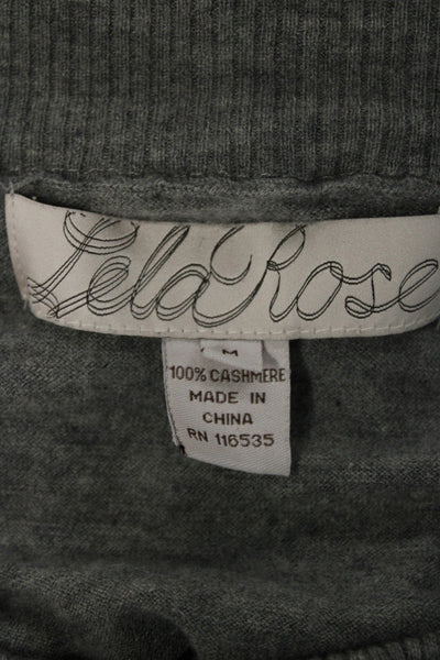 Lela Rose Womens 100% Cashmere Sleeveless Tank Round Neck Gray Size M