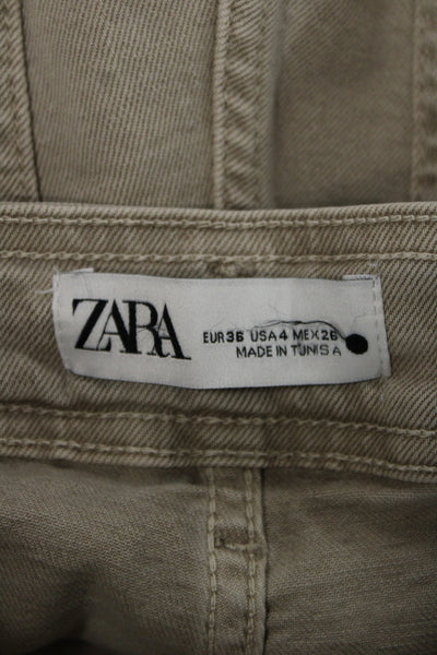 Zara Women Khaki Chino High Rise Pants Size 4
